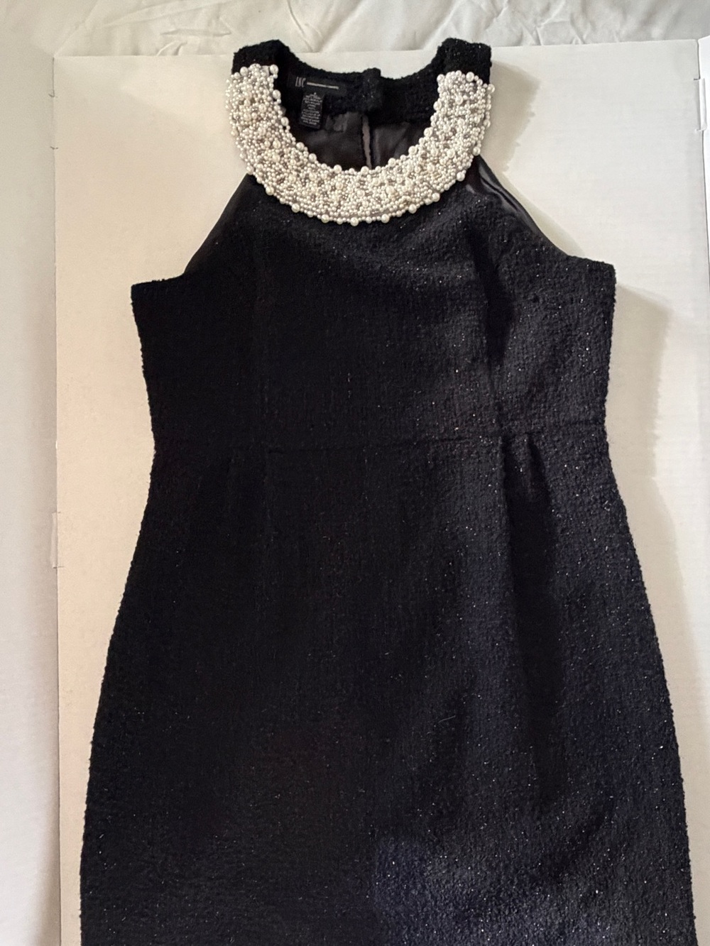 INC International Concepts Black Pearl-Collar Mini Dress